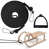 MOVYEE Schlittenseil Zugseil 4m mit Karabiner,Kunststoff Griff,Nylon...