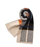 Villand Australischer Merinowolle Tartan Strickschal für Herren, karierte...