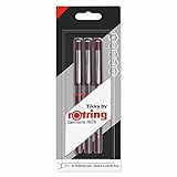 rOtring Tikky Grafik Fineliner Stifteset, 0,3 mm, 0,5 mm und 0,7 mm, schwarze Tinte, 3...
