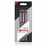rOtring Tikky Grafik Fineliner Stifteset, 0,3 mm, 0,5 mm und 0,7 mm, schwarze Tinte, 3...