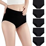 Amazon Brand - HIKARO Unterhosen Damen 5er Pack Unterwäsche Baumwolle Slip Hohe Taille...