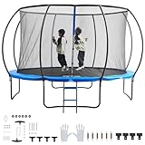 VEVOR Gartentrampolin Trampolin 86 cm Leiternhöhe, Indoor-/Outdoor-Kindtrampolin mit 180...