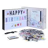SHYOSUCCE LED Lightbox mit 16 Farbwechsel, 4 Blitzmodi, 262 Buchstaben,85 Emojis, Symbolen...