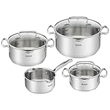 Tefal Duetto + 3 Töpfe 16/20/24 cm, 1 Stielkasserolle 16 cm aus Edelstahl, 3...