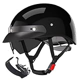 Retro Halbschalenhelm mit ECE-Zulassung,Jethelm Retro, Chopper Helm, Retro Motorrad...