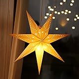 SALCAR 75cm LED Papierstern zum Aufhängen, Advents Beleuchtet 3D Leuchtstern Fenster mit...
