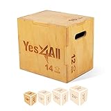 Yes4All Unisex W6p6 Yes4All 3 in 1 Holz Plyo Box mit 4 verschiedenen Größen 16 14 12 20...