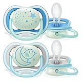 Philips Avent Soothers, 6-18m Ultra Air Night Soother with Glow-in-the-Dark Button,...