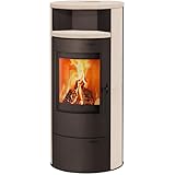 Kaminofen München V3 braun Speckstein Creme weiß beschichtet 7kw Speicherofen mit...