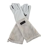 Imkerhandschuhe Low-Air Rindsleder/Mesh, Handschuh mit Smartphone-Finger Größe 10(L)