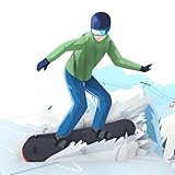 MOKIO® Pop-Up Karte – Snowboarder – 3D Gutscheinkarte für einen Snowboardurlaub,...