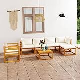 Yolola Lounge Gartenmöbel Set Holz 7-teilig Gartensofa Holz balkonmöbel Set Holz...