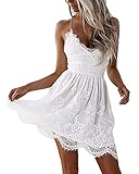 ORANDESIGNE Sommerkleid Damen Kurz Spitzenkleid Sommer V-Ausschnitt Böhmen...