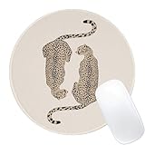 Trendiges rundes Leoparden-Mauspad, Beige Geparden-Druck, Mauspads für Schreibtisch,...