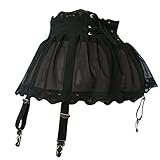 Damen Sexy Mesh Minirock mit Strapsgürtel und Tanga Spitze,Kurzes Babydoll Dessous Kleid...