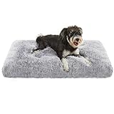 Feandrea Hundebett, Hundekissen, Flauschige Hundematte, Langer Plüsch, 80 x 50 cm, weiche...