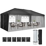 Pop-Up-Pavillon, 3 x 6 m, Pavillon mit Seiten, wasserdicht, UV-beständig, einfache...