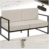 tectake® Garten Lounge Sofa 2 Sitzer, Couch, Gartenmöbel, Balkonmöbel,...
