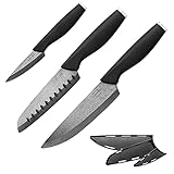 SILBERTHAL Keramikmesser Set 3 Stk - Scharfes Chefmesser 15 cm, Santokumesser 13...