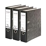 Original Falken 3er Pack Recycling-Ordner Wolkenmarmor. Made in Germany. 8 cm breit DIN A4...