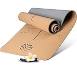 Wellax Yogamatte Kork - 100% natürliche Yogamatte rutschfest [185x66x0,6 cm] - Besonders...