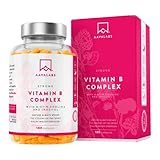 Vitamin B Komplex Hochdosiert - 180 Kapseln Vitamin Komplex mit 8 essentiellen B Vitamine:...