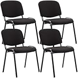 CLP 4er Set Besucherstuhl Ken Stoff I Stapelstuhl Mit Robustem Metallgestell I...
