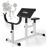 Physionics® Curlbank - Sitz 5-Fach, Armlehne 4-Fach, Langhantelablage 6-Fach...