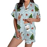 Cexiakong Weihnachts Schlafanzug Kurz Party Weihnachten Pyjamas Weihnachtspyjama...