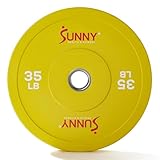 Sunny Health & Fitness Elite SF-OP01-35 olympische Hantelscheibe aus Gummi, 15,9 kg,...