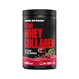 Body Attack Clear Whey Collagen 300 g - Cherry - Mit Glow Collagen Komplex für Muskeln,...