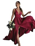 BABYONLINE D.R.E.S.S. Cocktailkleid für Damen, schick, lang, Empire-Taille, V-Ausschnitt,...