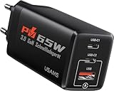 𝟔𝟓𝐖 USB C Ladegerät 3-Port Schnellladegerät 𝙂𝙖𝙉 𝙄𝙄𝙄 Netzteil...