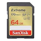 SanDisk Extreme SDXC UHS-I Speicherkarte 64 GB (V30, 170 MB/s Übertragung, U3, 4K UHD...
