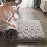 Japanische Boden-Futon-Matratze, faltbar, aufrollbar, für den Boden, Thai-Matte, Grau,...