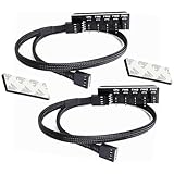 GERUI 2 Stk 4-Pin Lüfter Verteilerkabel, PWM-Lüfter-Hub, 5-Port Lüfternabe, PWM CPU...