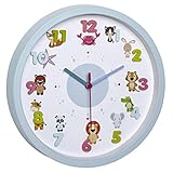 TFA Dostmann Little Animals Kinder-Wanduhr mit Tier-Motiven, leises Uhrwerk,...