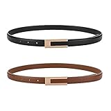 KEYRI 2er-Pack Schmaler Taillengürtel für Damen Ledergürtel Verstellbarer Dünner...