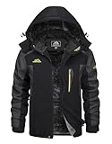 KEFITEVD Winterjacke Herren Warm Gefüttert Skijacke Winter Outdoorjacke...