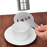 1 Stück Kakaostreuer - 16 Teile Kaffee Zeichnung Cappuccino Form - Phantasie Kaffee Druck...