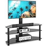 Rfiver TV Rack Glas Fernsehtisch TV Ständer für 32-70 Zoll Fernseher, ±45°...