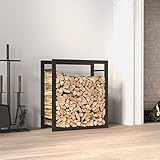 ECLAY Kamin- & Holzofen Zubehör Holzregal & Trägerzubehör Kaminholzregal matt schwarz...