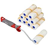KOTARBAU® 10er Set Farbroller Gelbfaden 115 mm mit Gummigriff Pinsel Farbwalze...