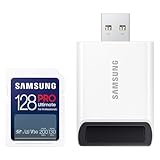 Samsung PRO Ultimate SD-Karte, 128 GB, UHS-I U3, Full HD & 4K UHD, 200 MB/s Lesen, 130...