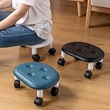 KitchLife MLRSBlue2 Mobiler Niedriger Rollhocker mit 360° drehbaren Rädern, 1 Stück,...