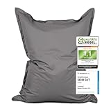Lumaland Riesen-Sitzsack XXL 140x180 cm | Wasserfestes Indoor & Outdoor Liegekissen mit...