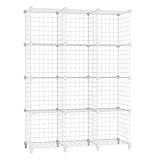AWTATOS Regal 12 Regal Drahtwürfel Stapelbarer Regal Würfel DIY Metallgitter...