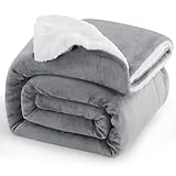 Aisbo Warm Kuscheldecke Flauschig Decke Grau - Hochwertige Sherpa Fleece Sofa...