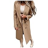TDEOK winterjacke damen Damen Lange Mantel Jacke Trenchcoat Herbst Winter...