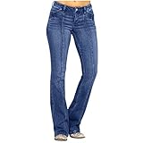 Damen Reitjeans mit mittlerer Taille, Bootcut, ultimativer Flare, Stretch, schmale...